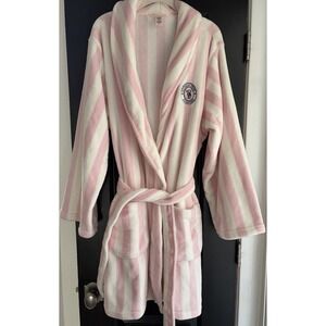 Victoria's Secret Buy Short Cozy Robe, Pretty in Pink Blossom Stripes XL/XXL